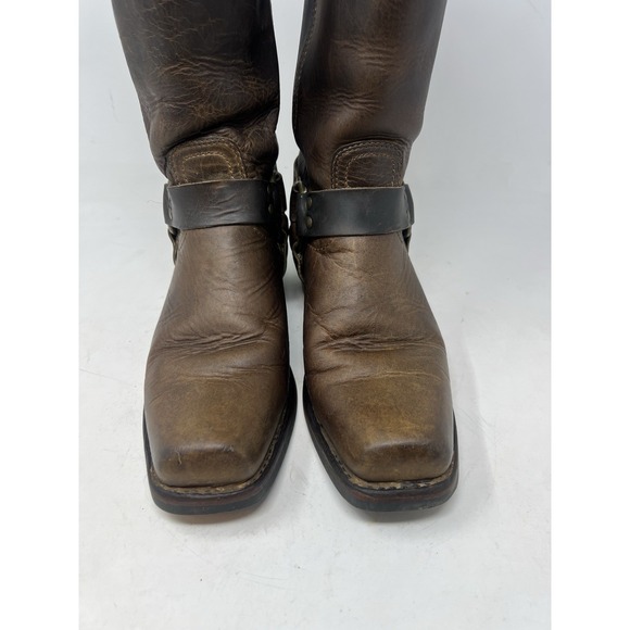 Frye 12R Harness Boots Womens 10 M Brown Leather Western Motorcycle USA Made - Picture 9 of 10